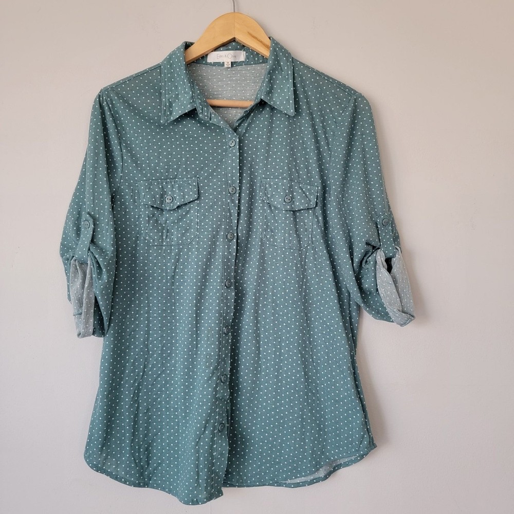 Eden & Olivia Polka Dot Blouse Size M